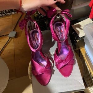 Fuschia Satin Heels